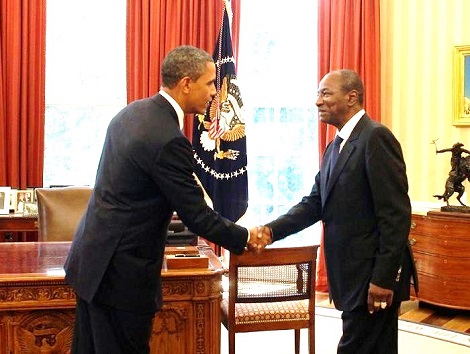 Les présidents Obama et Alpha Condé