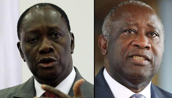 Alassane Ouattara et Laurent Gbagbo