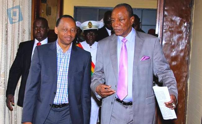 Le Premier Ministre Mamady Youla en compagnie du Président Alpha Condé