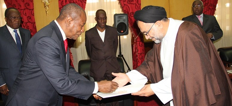 Alpha Condé & et l'ambassadeur d'Iran en Guinée, image d'archive