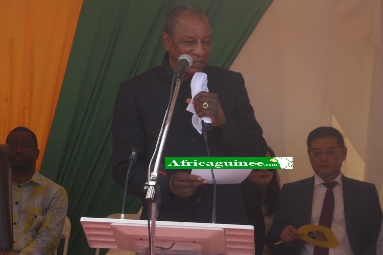 Alpha Condé, a l'inauguration du Port de Dapilon, Photo Boubacar Diallo Africaguinee.com, octobre 2016