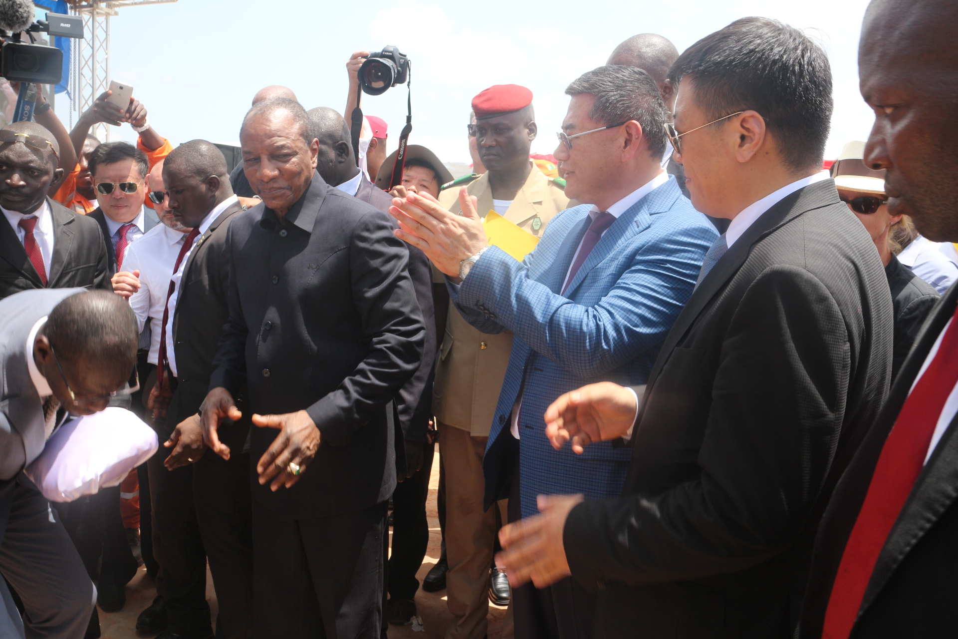 Alpha Condé, a l'inauguration du Port de Dapilon, Photo Boubacar Diallo Africaguinee.com, octobre 2016