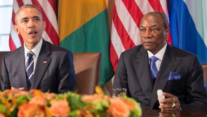 Les Présidents Barack Obama et Alpha Condé