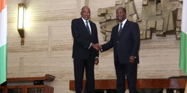 Le nouveau PM Ivoirien Coulibaly avec le président Ouattara