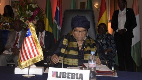 Le présidente du Libéria Ellen Johnson Sirleaf