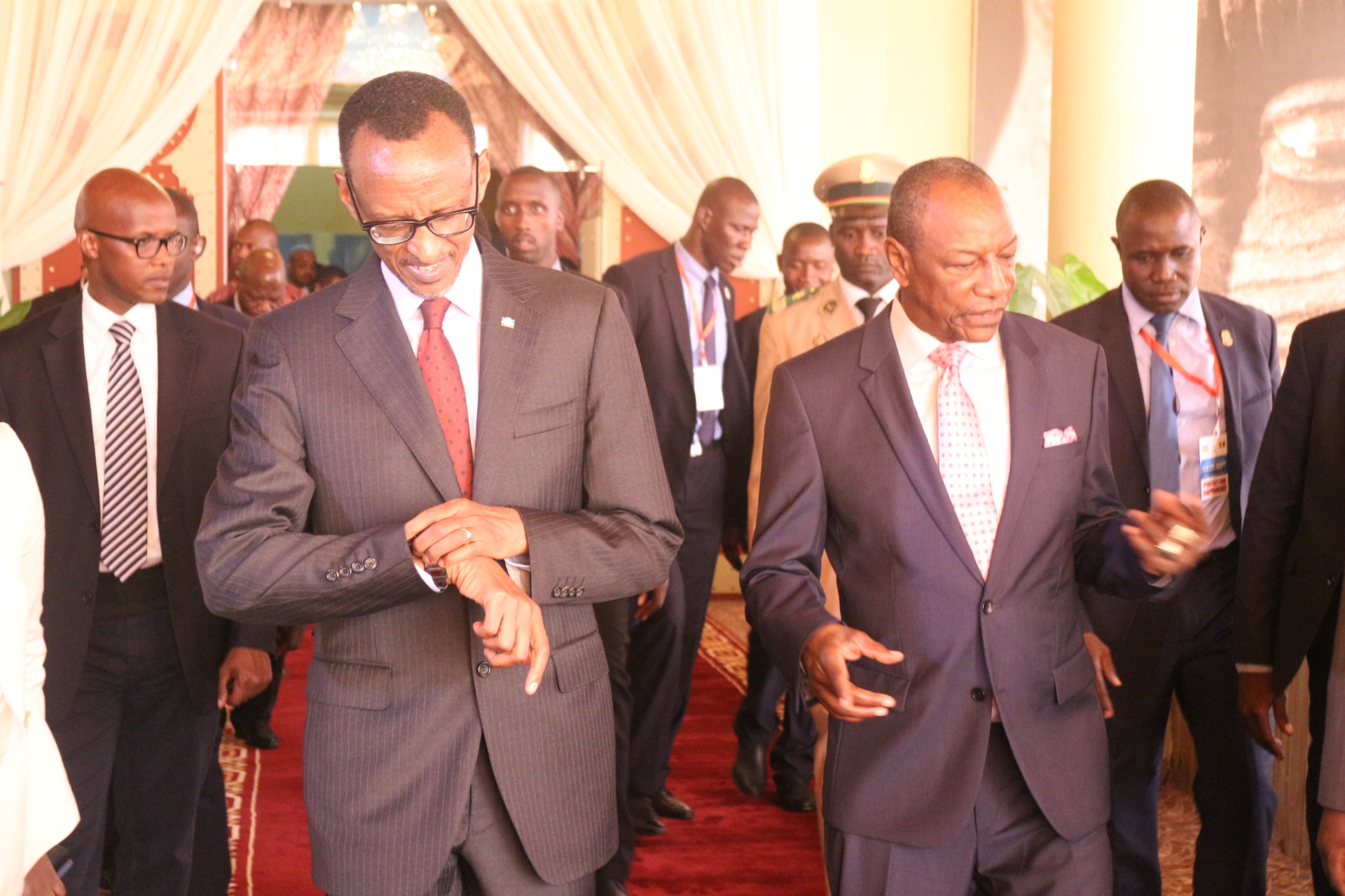Paul Kagamé et Alpha Condé à Conakry en mars 2016,  Photo (Boubacar Diallo) Africaguinee.com