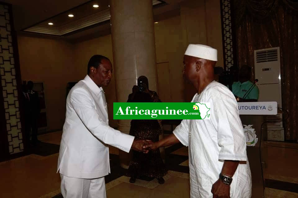 Alpha Condé et le syndicaliste Aboubacar Soumah au Palais Sékoutoureya
