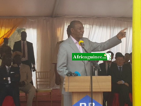 Le président guinéen, Alpha Condé à Coyah