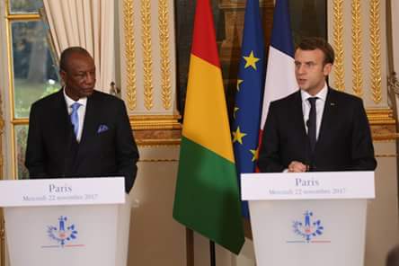 Alpha Condé et Emmanuel Macron