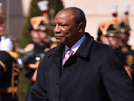 Alpha Condé, le Président de la République de Guinée lors d'une visite d'Etat en France