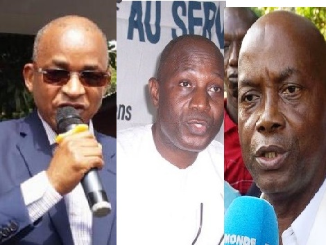 Cellou Dalein Diallo, Abdourahmane Sano du PECUD et Aboubacar Soumah du SLECG