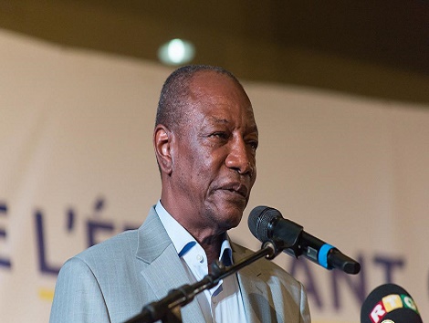 Alpha Condé, le Président de la République de Guinée à l'ouverture du forum de l'Etudiant de Guinée