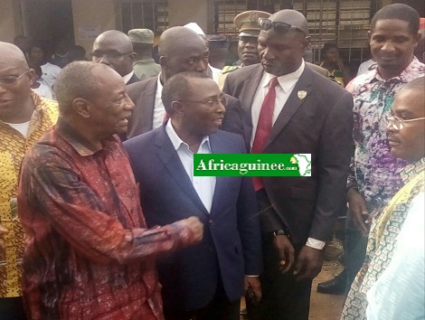 Alpha Condé, le Président de la République de Guinée; Sidya Touré (UFR) et Mouctar Diallo (NFD)