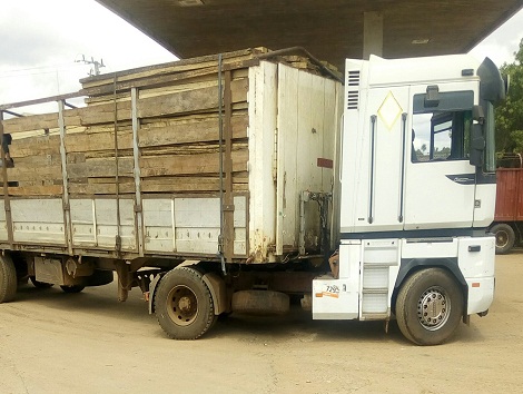 Un Camion transportant du bois