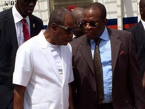 Le Président guinéen, Alpha Condé et son Premier Ministre Kassory Fofana
