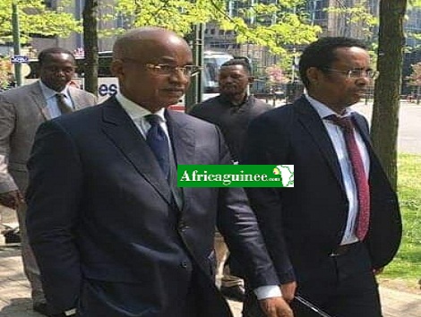 Cellou Dalein Diallo, leader de l'UFDG et Souleymane Thiâghel Bah, responsable de communication du parti