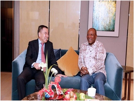 Le 1erseptembre à Pékin, le président guinéen, professeur Alpha Condé, s’est entretenu avec le président du groupe StarTimes, PangXinxing.