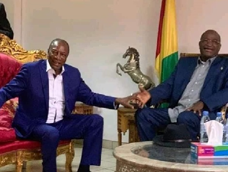 Le président guinéen Alpha Condé et Mamadou Sylla, leader de l'UDG