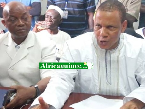 Le Secrétaire général de l'USTG Abdoulaye Sow et son adjoint Aboubacar Soumah