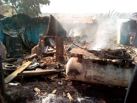 Incendie au marché central de Mamou