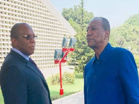 Le président de la République de Guinée, Pr Alpha Condé et son PM Kassory Fofana