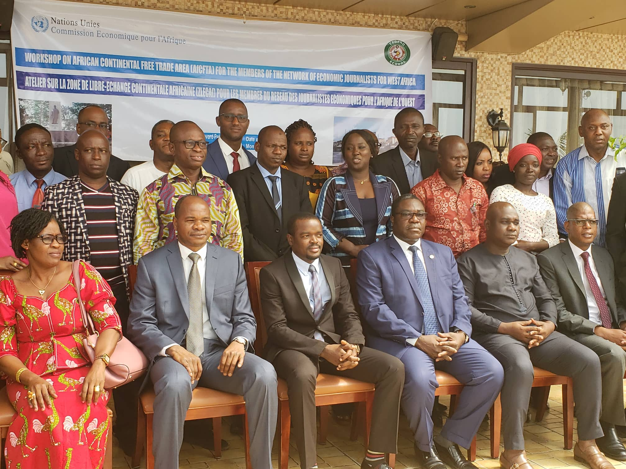 Les officiels et les participants à l'atelier sur la ZLECAF à Monrovia