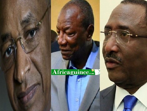 Cellou Dalein Diallo, leader de l'UFDG, Alpha Condé (PRG), Sidya Touré, leader de l'UFR