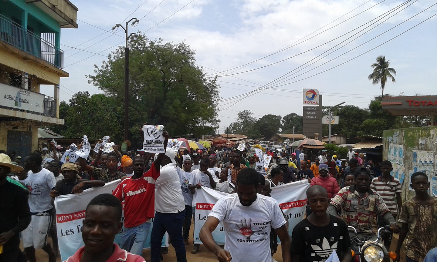 Des manifestants contre un troisième mandat à Kindia