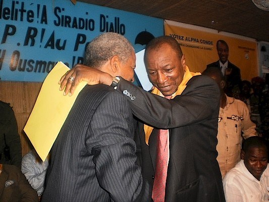 Alpha Condé, Président de la République de Guinée et Bah Ousmane, leader de l'UPR