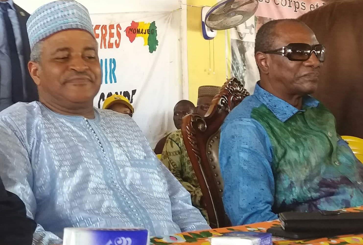 Bah Ousmane et Alpha Condé au siège du RPG arc-en-ciel, image d'archive