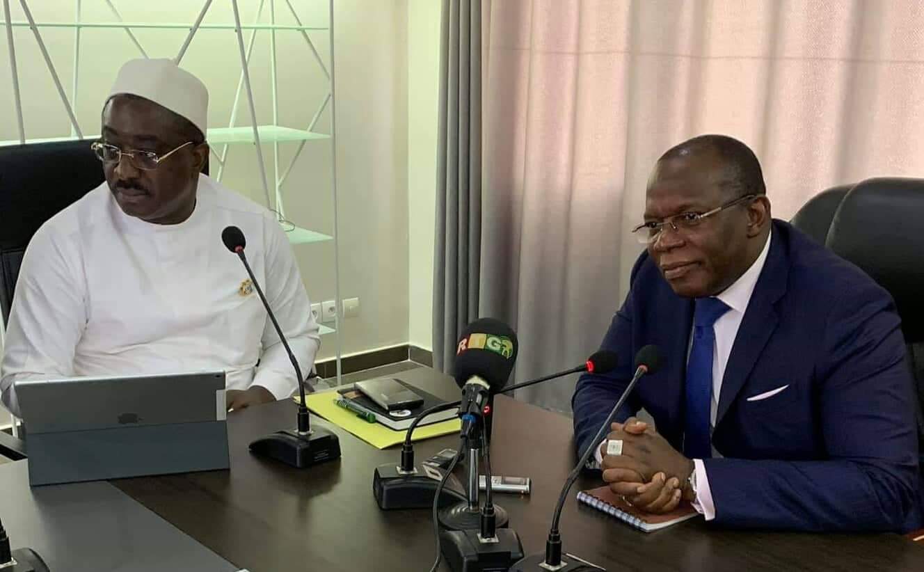 Le Premier Ministre guinéen, Ibrahima Kassory Fofana et le président de la CENI Salifou Kébé