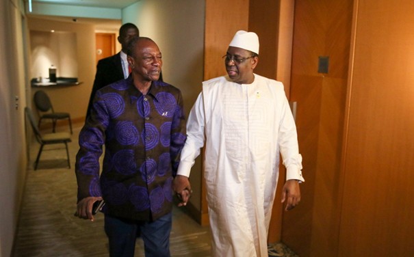 Alpha Condé, Président de la République de Guinée et Macky Sall, président de la république du Sénégal