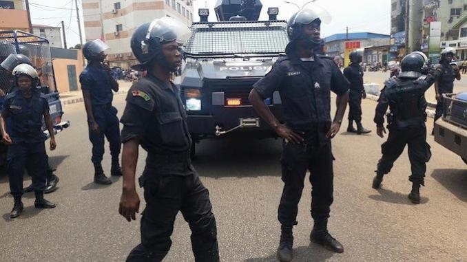 Des éléments de la CMIS lors d'une opération de maintien d'ordre à Conakry