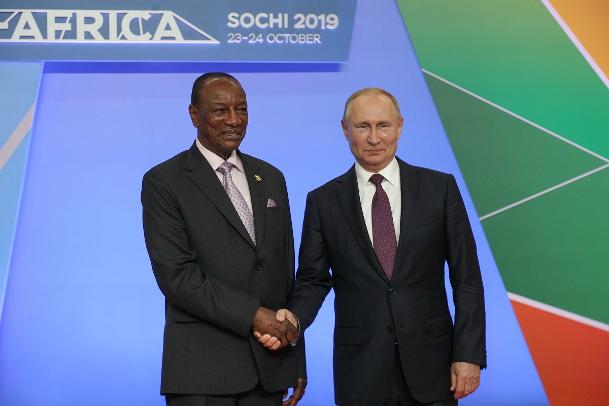 Alpha Condé, Président de la République de Guinée et Vladimir Poutine, président de la Fédération de Russie