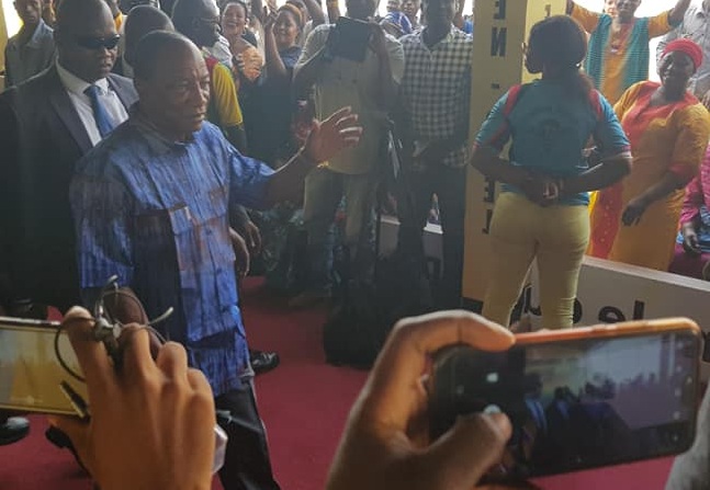 Alpha Condé, Président de la République de Guinée au siège du RPG arc en ciel