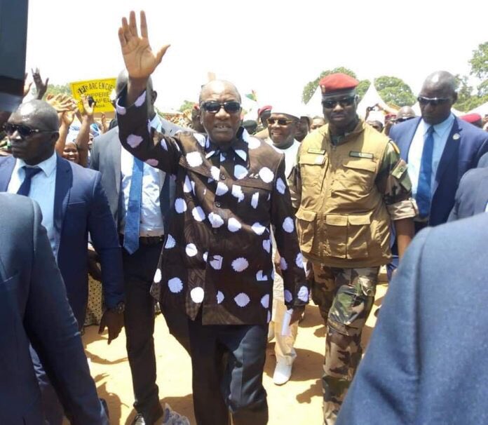 Alpha Condé, Président de la République de Guinée lors d'une visite à Kindia
