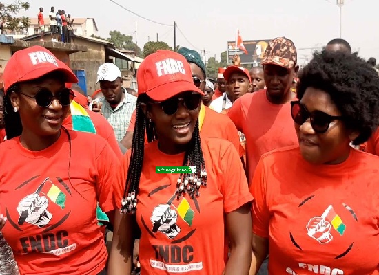 Les filles de Sanoh parmi les manifestants à Conakry