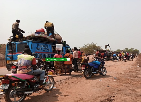 Des voyageurs bloqués sur la nationale Boké-Conakry