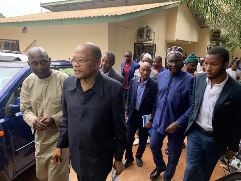 Abdourahmane Sanoh, coordinateur du FNDC et Ibn Chambas de l'ONU