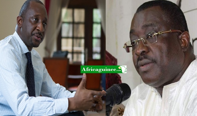 Salif Kébé, président de la CENI et Tiéman Hubert Couliably, l'envoyé spécial de l'OIF en Guinée