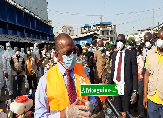 Kassory Fofana lance la campagne de désinfection des marchés
