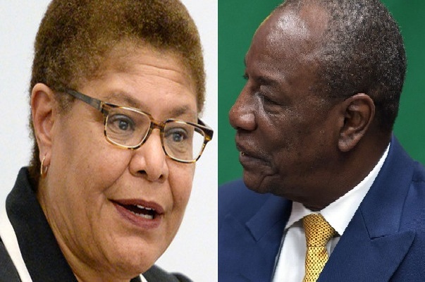 Karen Bass-Alpha Condé, photo montage Africguinee