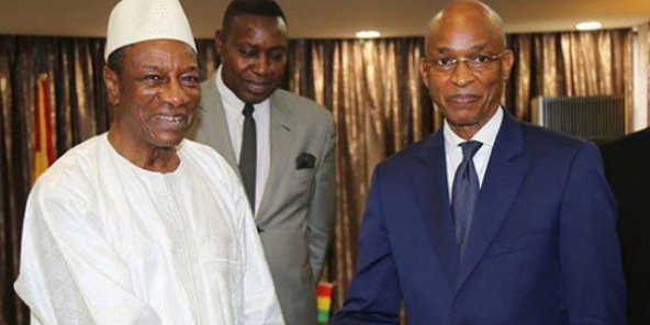 Alpha Condé, Président de la République de Guinée et son principal opposant Cellou Dalein Diallo