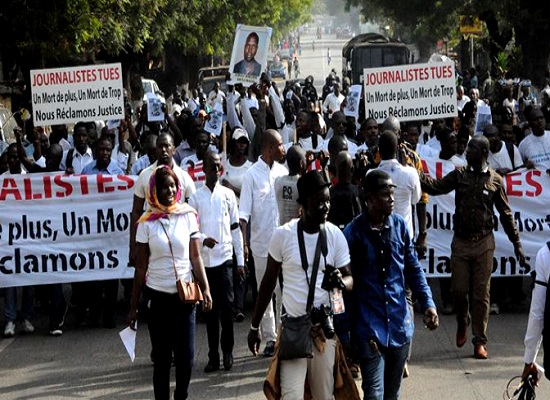Manifestation des journalistes à Conakry, image d'archive