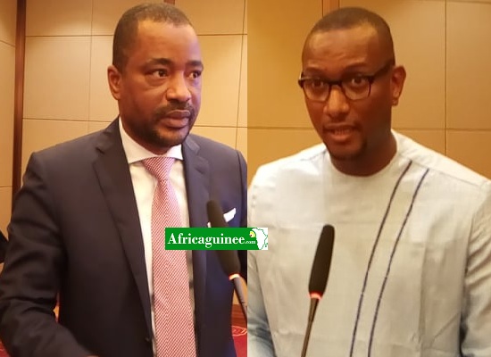 du Le ministre de l'industrie et des PME (petites et moyennes entreprises), Tibou Kamara et M. Mamadou Aliou Souaré, le Président Directeur du comité de pilotage du Fonds d'appui aux GIE et PME