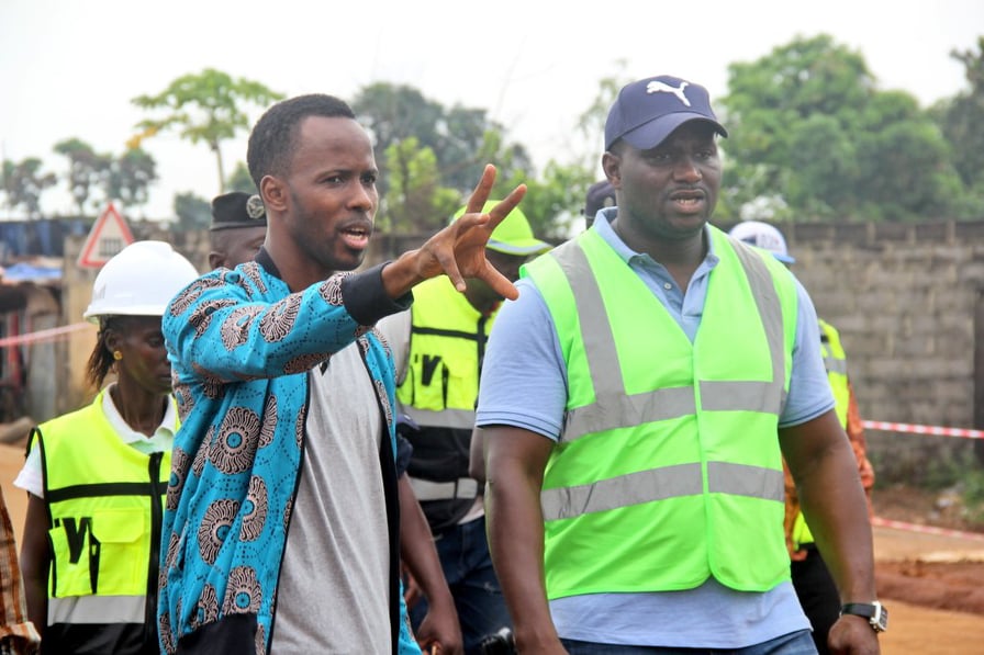 Moustapha Naité, ministre des travaux publics et Amadou Tidiane Bah