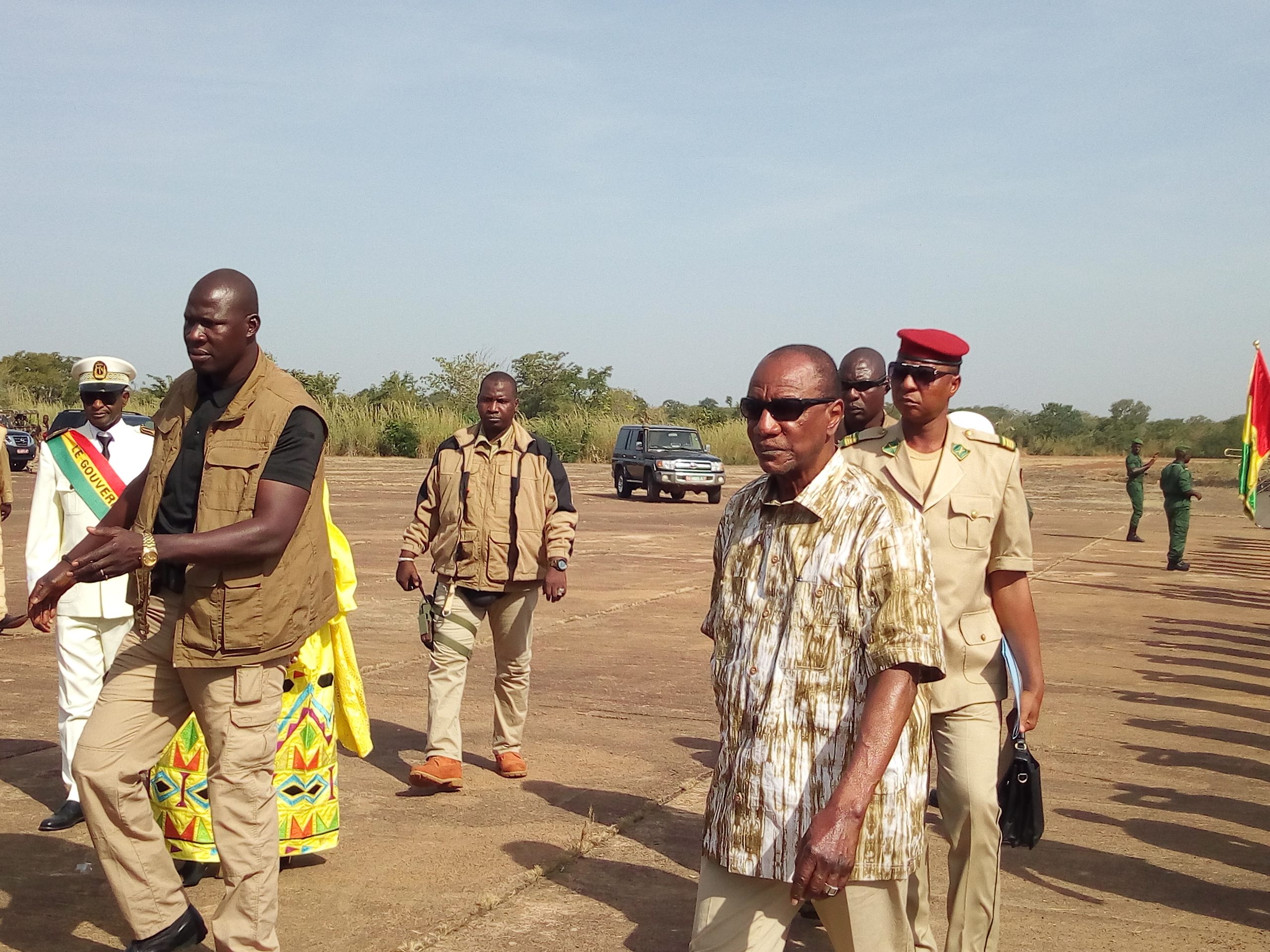 Alpha CONDE, président de la République lors d'une visite à Kankan