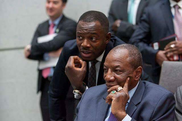 Alpha Condé et son fils Mohamed Alpha Condé