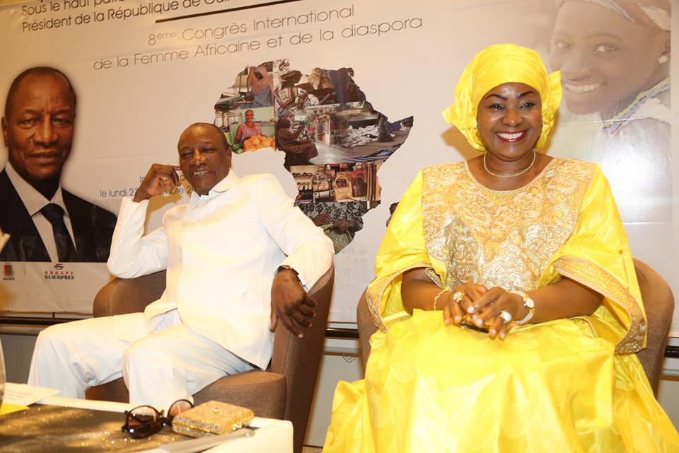 Alpha Condé, président de la République de Guinée et son épouse, Hadja Djéné Kaba Condé