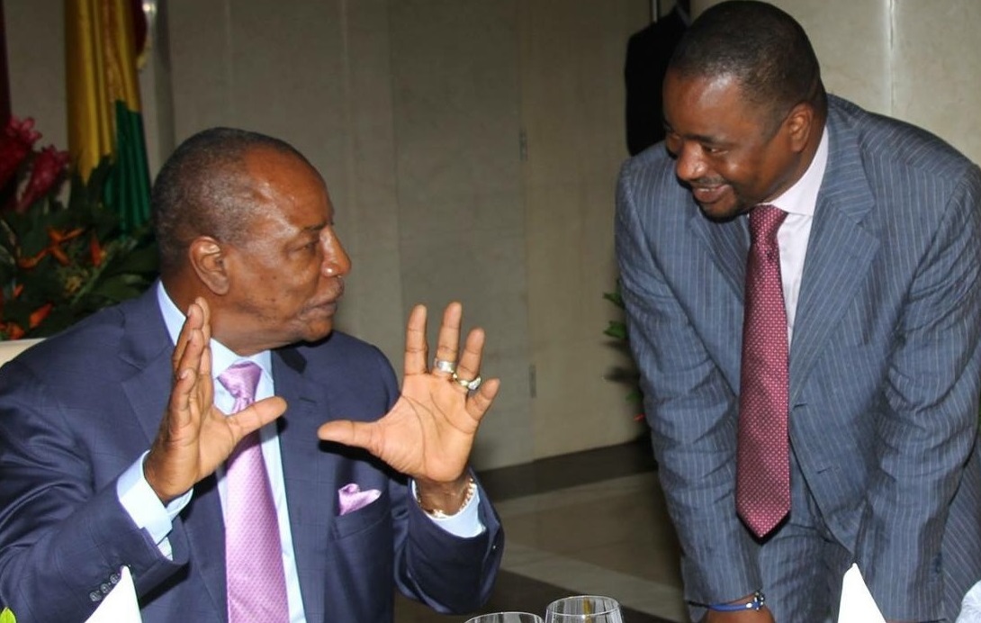 Alpha Condé, président de la République de Guinée et son conseiller personnel, Tibou Kamara